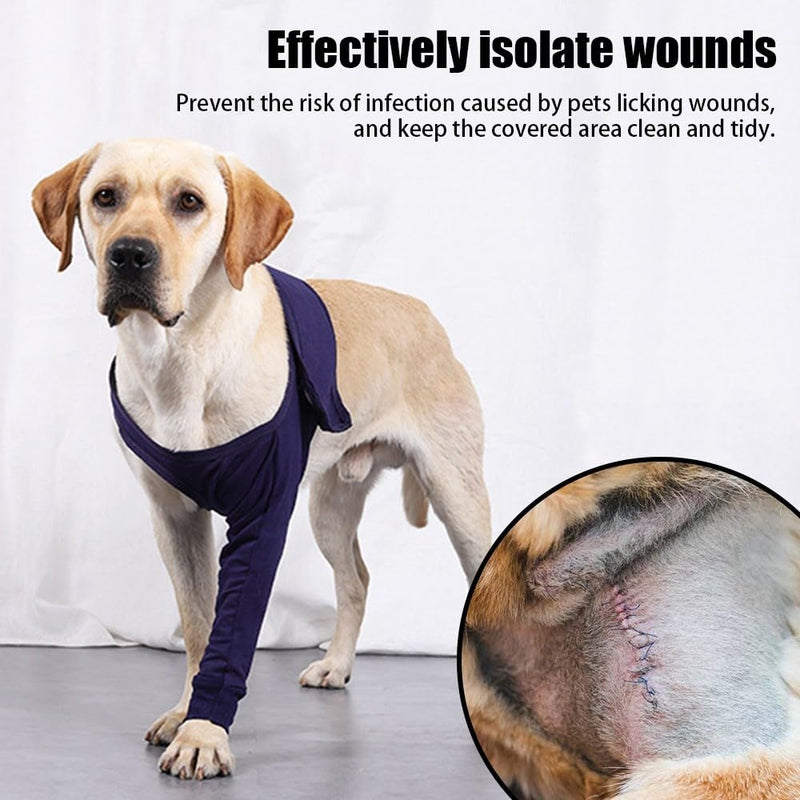 DONGKER Dogs Anti-licking Protection Sleeve, Dog Surgery Recovery Sleeves With Magic Stickers for Pet Front Leg Injury Recover Sprains M