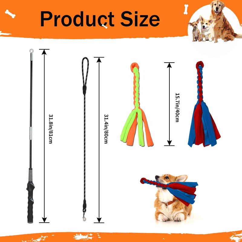 Flirt Pole for Dogs, Interactive Dog Toys Teaser Wand Play Pole with Fleece Rope Lure Chewing Toy for Small Medium Large Dogs Puppy Outdoor Exercise & Training … - PawsPlanet Australia