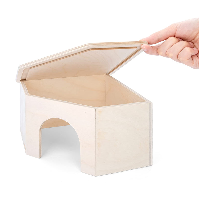 Niteangel Birch Chamber-Maze Hamster Hideout - Small Pets Woodland House Habitats Decor for Hamster Mice Gerbils Mouse 1 Chamber Hideout-Large