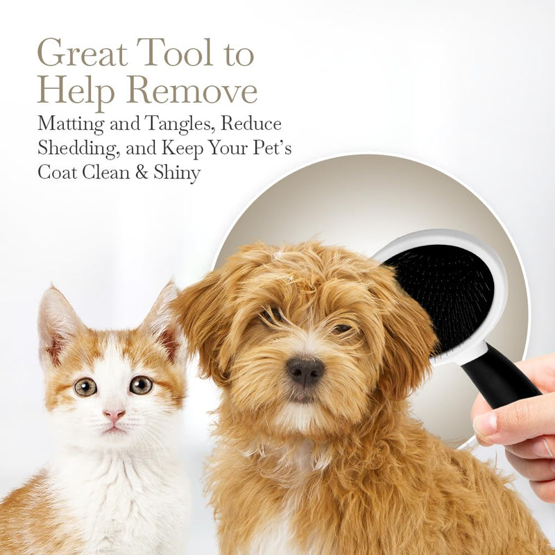 Fuller Brush Slicker Pet Brush - Angled Fine Steel Wires - Ergonomically Designed Rubberized Handle For Comfort & Control - Remove Shedding & Matted Hair - Tool For Grooming Dogs & Cat - PawsPlanet Australia