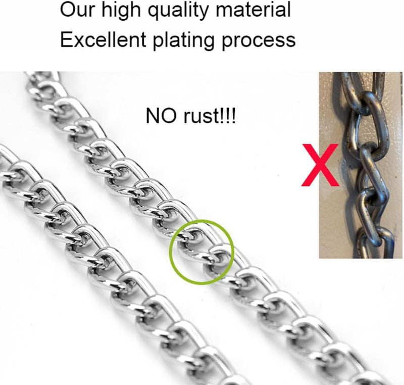Dog Choke Collar Slip P Chain,Heavy Chain Dog Metal Training Choke Collars, Martingale Puppy Collars for XS Small Medium Large Big XL Breed Dogs (Silver, L(Neck Max 20inch) D3.5mm) Silver L(Neck Max 20inch)D3.5mm - PawsPlanet Australia