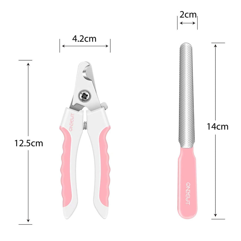 OneCut 4.7" Small Dog & Cat Nail Clipper Stainless Steel Cat Claw Trimmers for Rabbits, Guinea Pigs, Birds, Puppies, Kittens and Small Animals Pet Nail Clipper for Professional and Home Use (Pink) Pink - PawsPlanet Australia