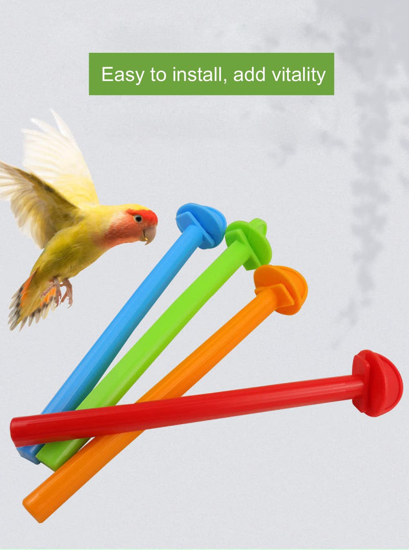 4 Pack Perch Cage Clip On Plastic Parrot Stand for Parakeet Manor Travel Wire Cages Finch Canary Budgie Parrotlets Cockatiels Conure Lovebird Small Birds - PawsPlanet Australia