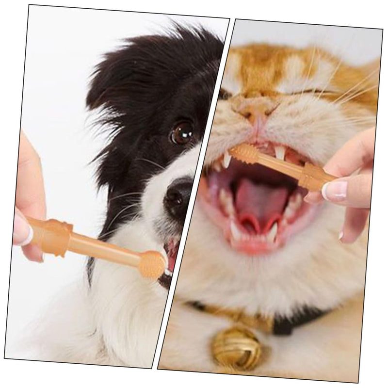 TOYANDONA Dog Toothbrush for Puppies and Small Dogs with Box Pet Toothbrush for Oral Care and Teeth Cleaning Non-Slip Handle for Comfortable Cleaning