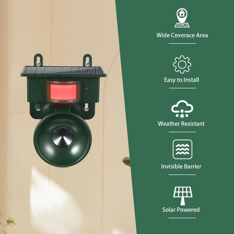 2026 New Solar Ultrasonic Bird Repellent Devices IP65 Bird Repeller Outdoor Motion Activated Bird Deterrents for Outside Pigeon Repellent Woodpecker Goose Deterrent for Rooftops Porch Patio Balconies 1 - PawsPlanet Australia