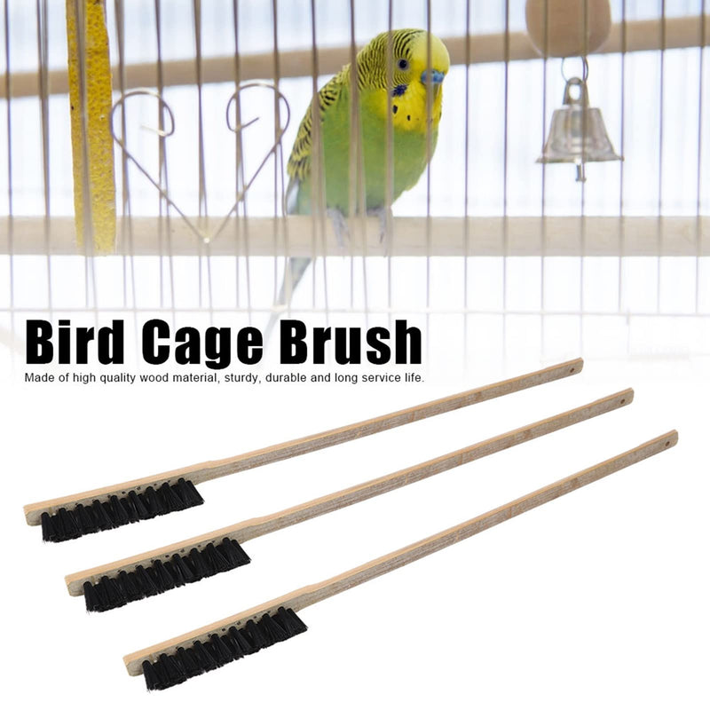 3pcs Bird Cage Cleaner Brush, Wooden Birdcage Brush, Long Handle Bird Cage Brush Suitable for Cleaning The Bird Cage and Grooves or Narrow Gaps - PawsPlanet Australia