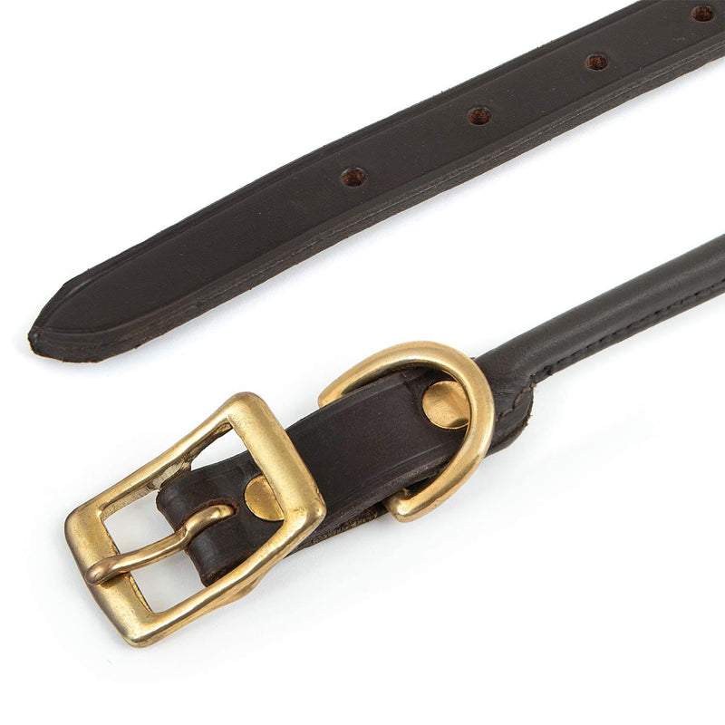 Jeffers 6FT Rolled Leather Dog Leash with Brass Hardware, Chestnut Brown Lead with Hand Strap, Durable Pet Leash for Medium & Large Dogs, Outdoor Walking & Training - 3/4" W x 6'L 3/4" x 6' - PawsPlanet Australia
