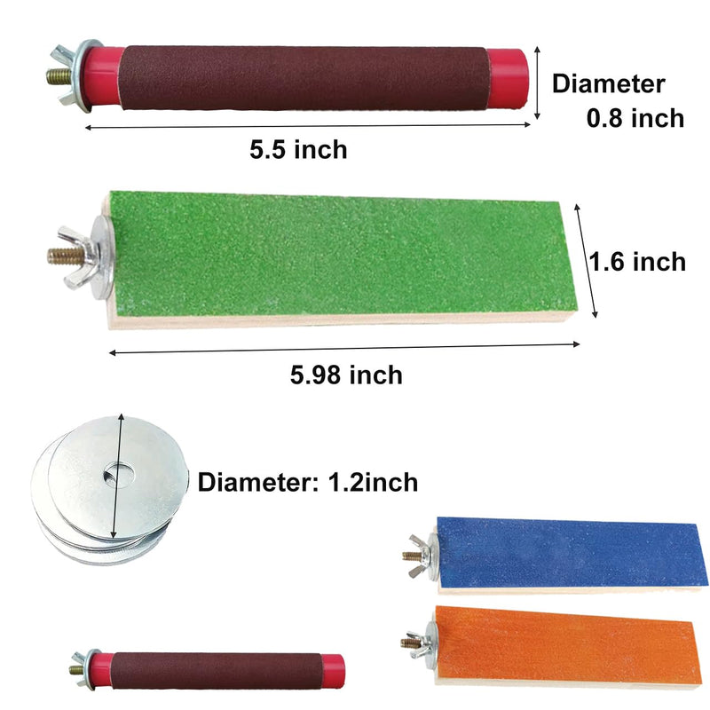 Sugar Glider Toys Sharpening Claws Toys for Bird Cage Accessories Steps Toys Bird Toys for Parrots Small Animal Climbing Steps Scratching Snadpaper for Cages Parakeet perches ﻿ (Set A) Set A - PawsPlanet Australia