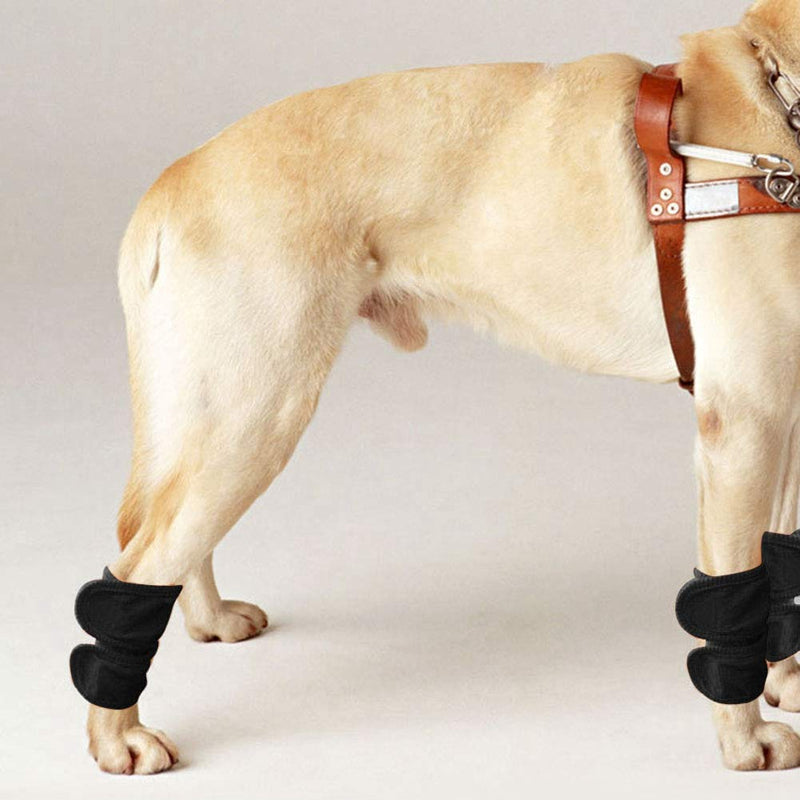 Zerodis Pack of 2 Pet Legs Brace Recovery Strap Bracket Elbow Protection Leg Warmers Knee Pads Surgery Wound Gaiters Protection Post-Operative Arthritis Leggings for Dogs Cats Pets (L-Black)