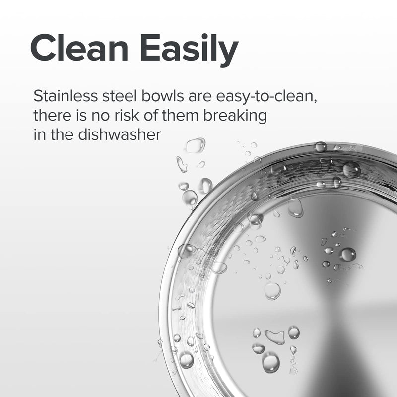2 Pack Hammered Stainless Steel Dog Bowls, Premium Metal Dog Bowls with Non Slip Rubber Bottom, Dishwasher Safe, Easy to Clean, 4 Cup, Gray Bottom 4-Cup Hammered, Gray - PawsPlanet Australia