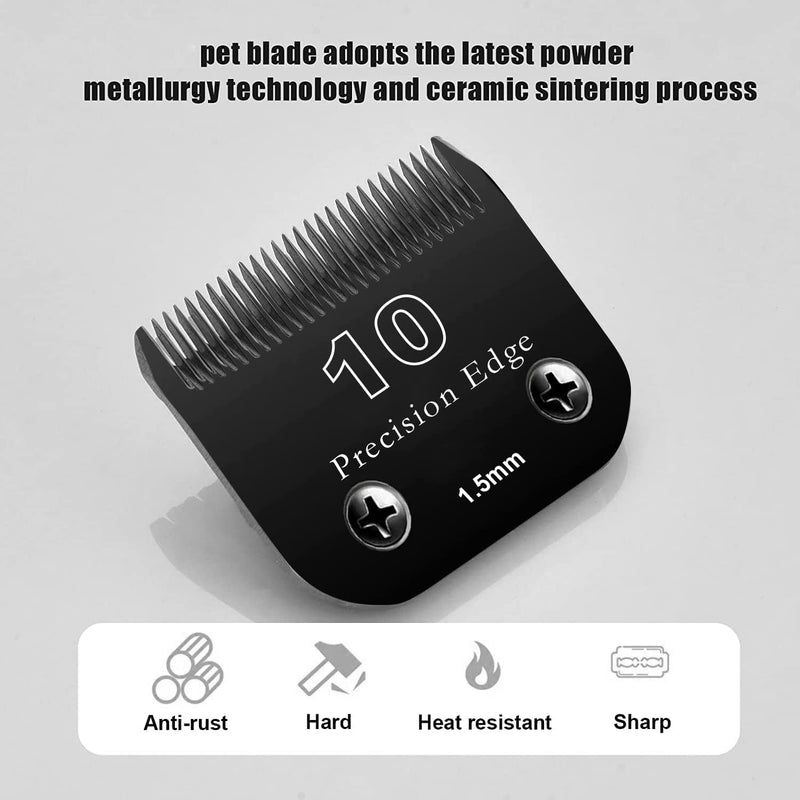 Dog Grooming Clippers Replacement Blade Compatible with Andis Dog Clipper/Most Oster A11/Wahl KM Series Pet Clippers 2Pack #10,Black - PawsPlanet Australia