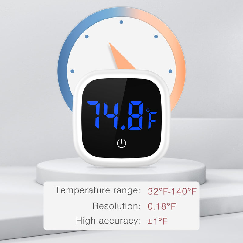 Digital Aquarium Thermometer, LED Fish Tank Thermometer, Stick-on Reptile Thermometer with Touch Screen, Large Numbers, Battery, for Fish, Axolotl, Turtle, Aquatic #1 PCS - PawsPlanet Australia
