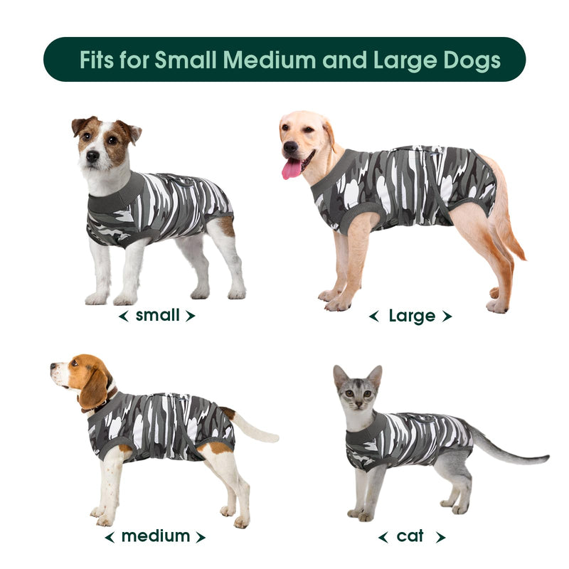Kuoser Recovery Suit for Dogs Cats After Surgery, Professional Pet Recovery Shirt Dog Abdominal Wounds Bandages, Substitute E-Collar & Cone,Prevent Licking Dog Onesies Pet Surgery Recovery Suit XL (Back:20.1-24.8'', Weight:42-75 LB) Camouflage - PawsPlanet Australia