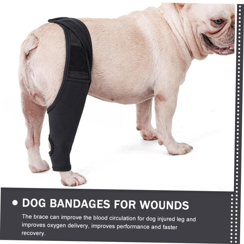 Neoprene Dog Knee Brace with Breathable Mesh Elastic Protection for Injured Front and Rear Legs Adjustable Dog Leg Splint for Long Term Stability