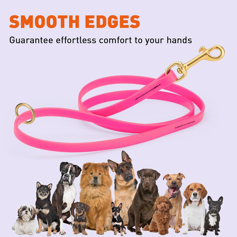 Viper Biothane K9 Working Dog Leash Waterproof Lead for Tracking Training Schutzhund Odor-Proof Long Line with Solid Brass Snap for Puppy Medium and Large Dogs 6ft, Passionfruit Pink W 1/2" - L 6' - PawsPlanet Australia