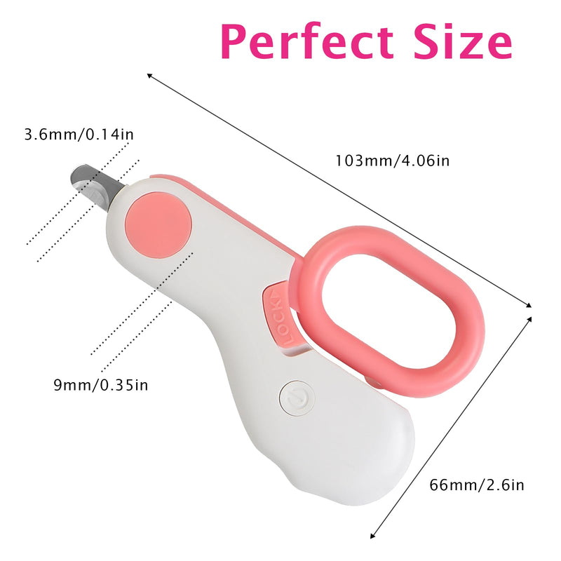 Small Animals Nail Clippers with LED Lights to Avoid Excessive Cutting and Razor Sharp Blades - Professional Claw Trimmer for Tiny Dog Cat Kitten Bunny Rabbit Bird Guinea Pigs Ferret Hamsters (Pink) Pink