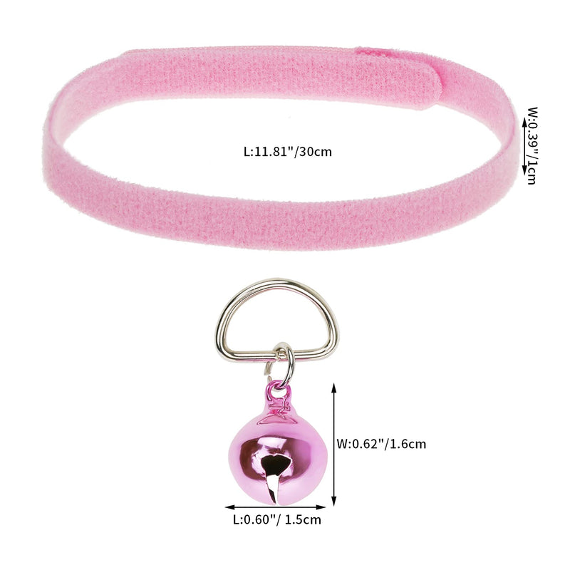jiebor 24Pcs Tiny Kitten Collar Puppy Whelping Collars with 24Pcs Bell for Small Newborn Puppies Kitten Cat Dog - PawsPlanet Australia