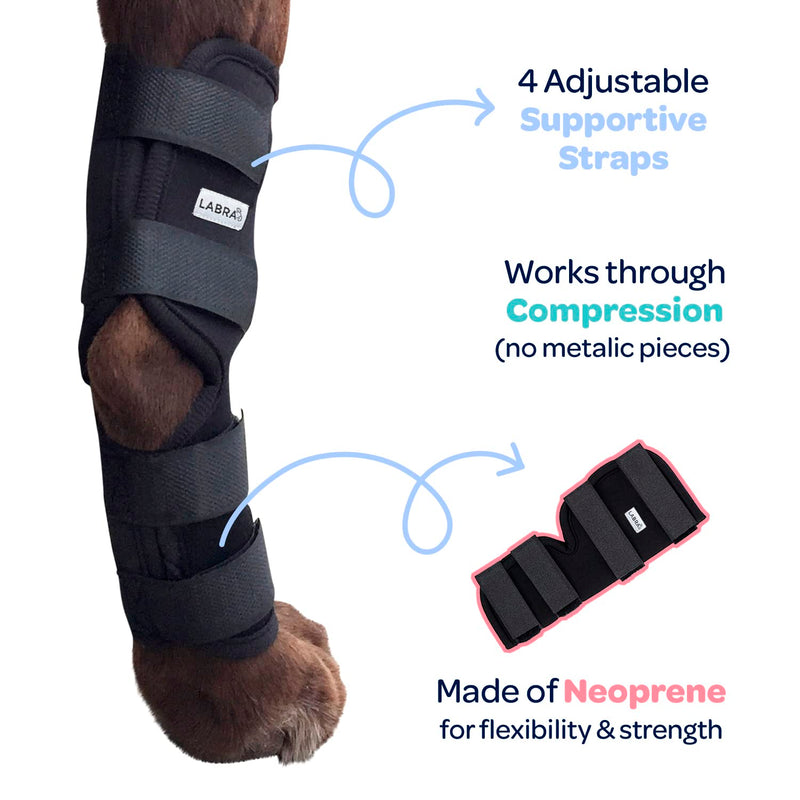 Labra Dog Rear Leg Hock Joint Compression Wrap - Supportive Brace for Weak Back Legs, ACL Tear, and Joint Discomfort - Adjustable Hind Leg Support for Senior Dogs - Extra Large