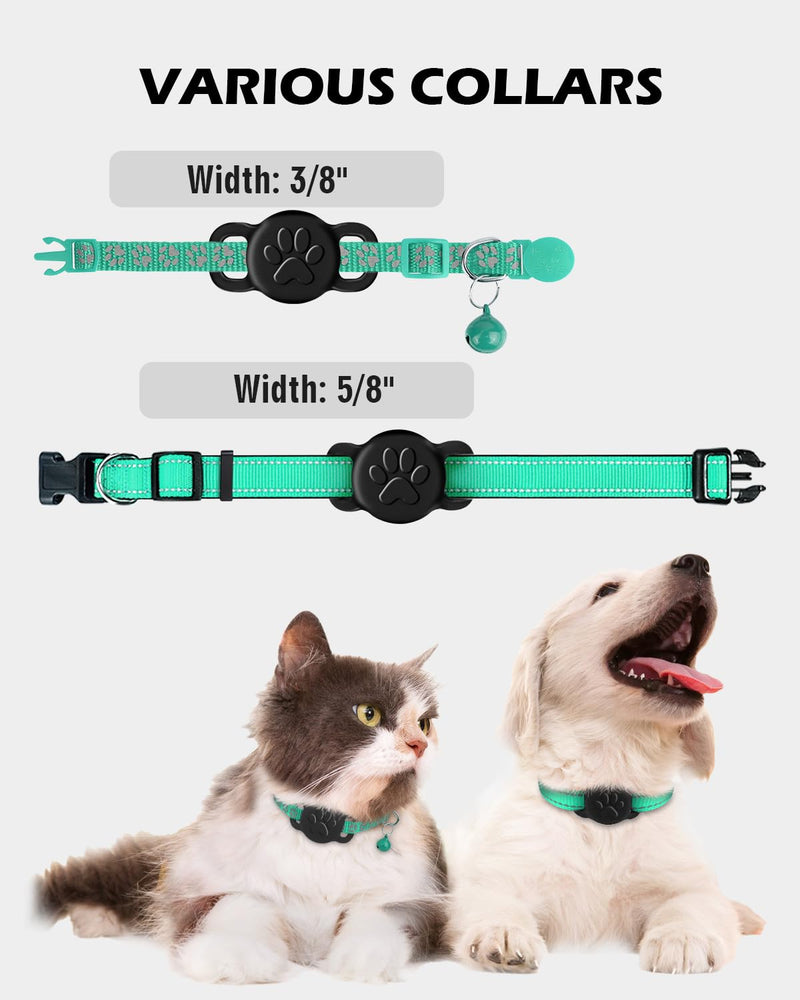 Dynmeow Dog Cat Collar Holder Compatible with Airtag, Anti-Lost Silcione Holder for 3/8 and 5/8 Inch Wide Collars, Black, S(1 Pack) Small(1 Pack) - PawsPlanet Australia