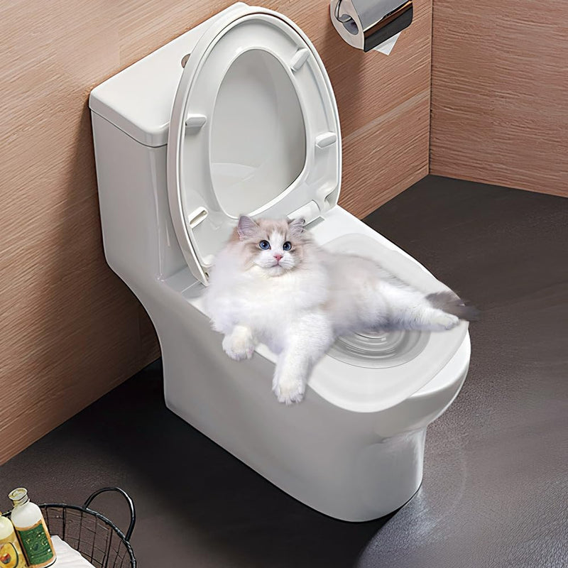 Cat Toilet Training Kit, Toilet Training for Cats,Professional Cat Urinal Reusable Kit System Trainer Seat Tool Pet Cleaning Most Toilets with Extra Tray Environment Pink - PawsPlanet Australia