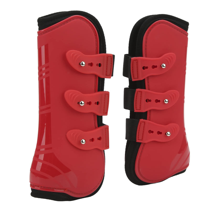 Zerodis Horse Front Tendon Boots, 1 Pair Red PU Neoprene Horse Leg Protective Boots Adjustable Horse Splint Boots Leg and Support for Training Racing Riding Jumping