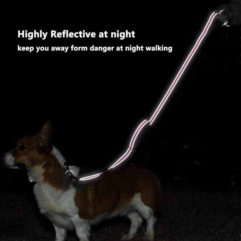 6 FT Dog Leash with 2 Padded Handle Nylon Reflective Dogs Leashes for Small Medium Large Dogs Hot Pink Large : 1" x 6 FT - PawsPlanet Australia