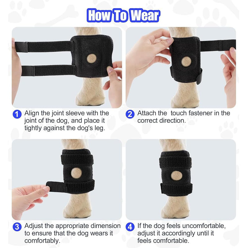 NeoAlly® - Rear Leg Hock Brace with Metal Spring Strips, Dog Leg Brace for Rear Leg, Hock and Ankle Support, Rear Dog Leg Brace for Smaller Dogs, Short Version, Small, 1 Pair Small (1 Pair) - PawsPlanet Australia