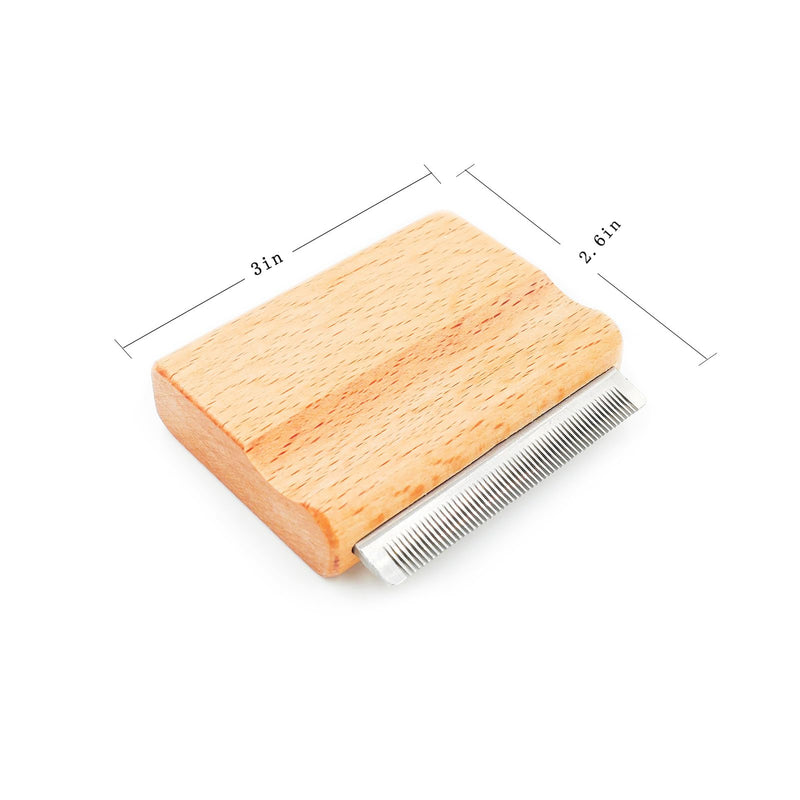 Deshedding Brush for Cats,Rabbits,Pets with Wood Handle – Cat Deshedding & Deshedder Comb Tool for Detangling and Removing Excess Fur – Shedding Brush for Cat Hair Control yellow Small for cat - PawsPlanet Australia