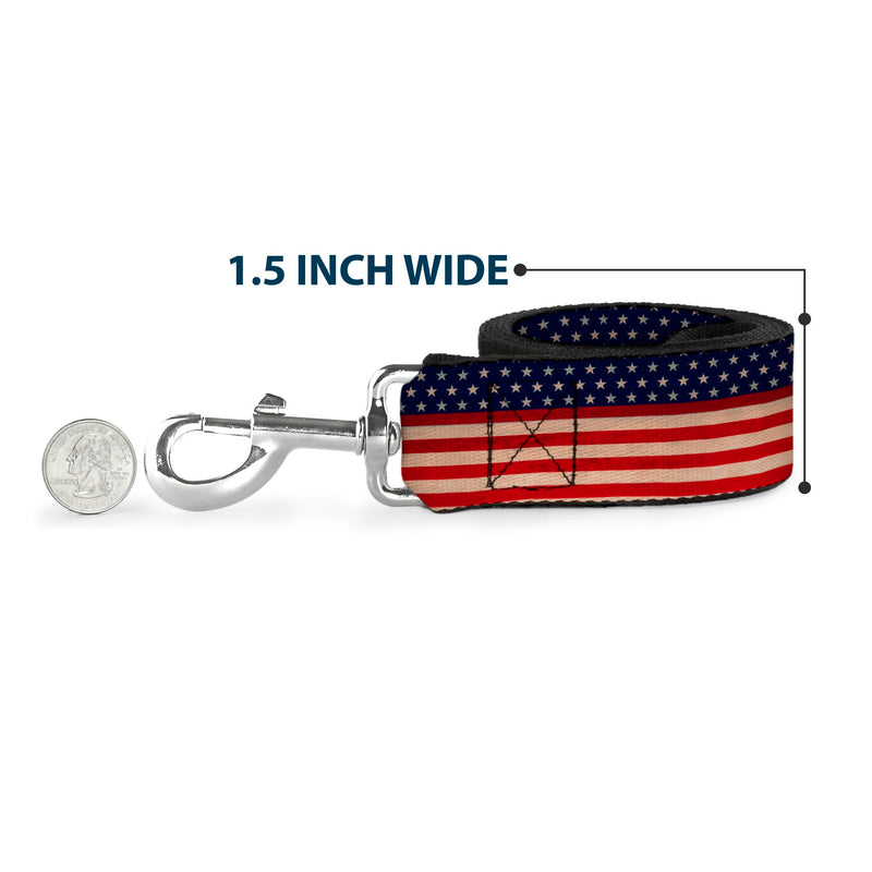 Dog Leash American Flag Stripe 6 Feet Long 0.5 Inch Wide 6 Feet Long - 1/2" Wide - PawsPlanet Australia