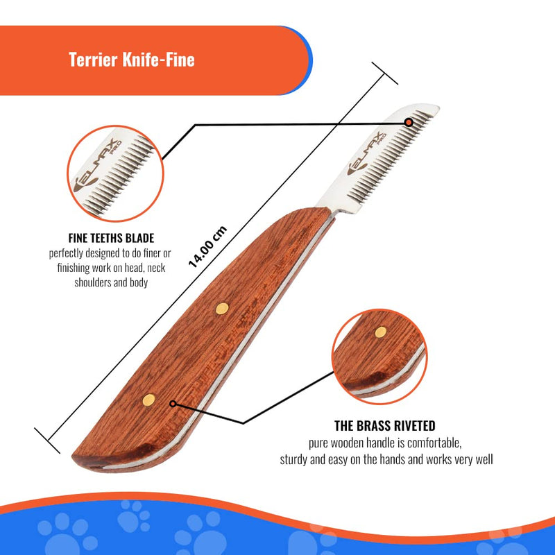 Professional Stripping Knife for Dogs (Pack of 6), Best for Removing Unwanted Undercoat, Blades are Made of Stainless Steel with Wooden Handle Grip (Right-Handed, Rosewood) Pack of 6 Rosswood - PawsPlanet Australia