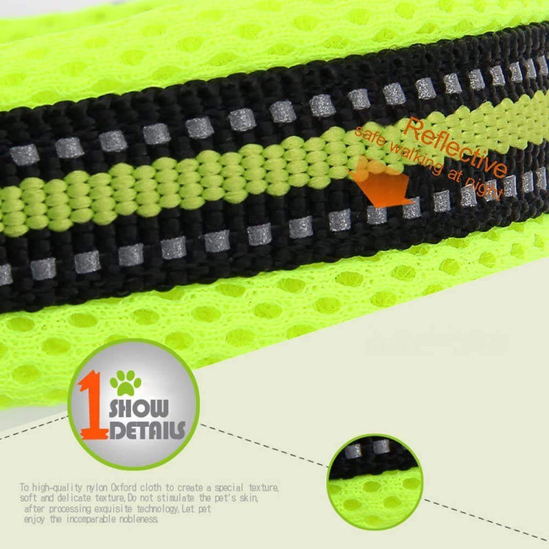 Creation Core 3M Reflective Mesh Padded Dog Collar Adjustable Nylon Outdoor Adventure Pet Collar, Orange XL - PawsPlanet Australia