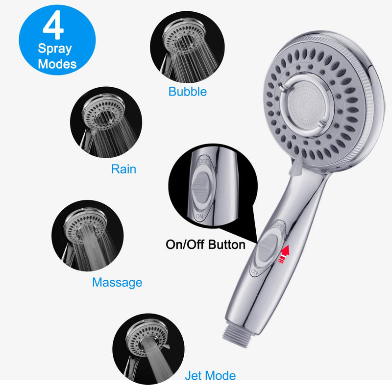Dog Shower Attachment,Shower Head Sprayer Attachment with ON/OFF Shower Head, Brass 3-Way Diverter for Connecting Shower Arm, Stainless Steel Hose, Dog Brush and Adhesive Holder for Convenient Bathing - PawsPlanet Australia