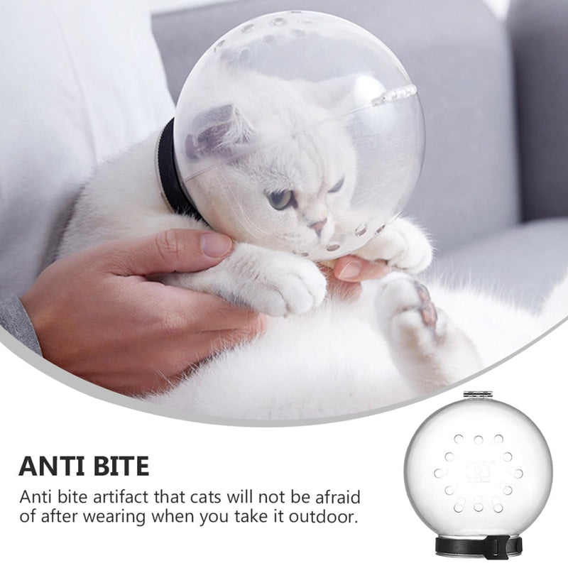 OUNONA Safe Breathable ABS Cat Head Collar with Lightweight Design and Adhesive Closure for Outdoor Use Against Licking and Biting