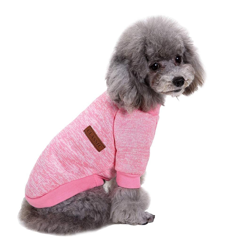 Jecikelon Dog Clothes Dogs Sweater Soft Puppies Clothing Winter Puppy Sweaters Warm Outfit for Dogs Small XXS XS Cat Apparel (Pink, M) Medium Pink - PawsPlanet Australia