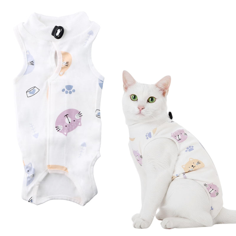 Cat Body After Surgery, Breathable Recovery Suit for Cats, Soft Cotton Body After Castration, Surgical Body Against Licking, Alternative to E-Collar for Abdominal Wounds