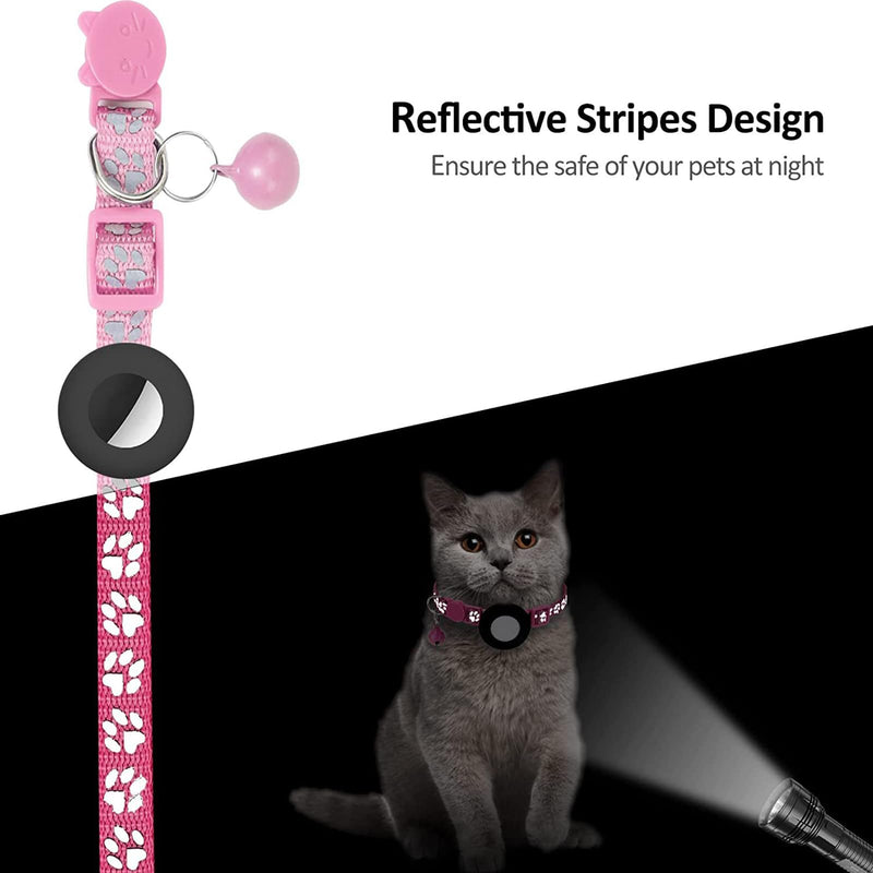 GPS Tracker for Cats, Mini GPS Pet Tracker with Collar, IPX8 Waterproof Cat Trackers Collar,No Monthly Fee,Work with Apple Find My(iOS Only),Smart Trackers for Pets(Pink) - PawsPlanet Australia