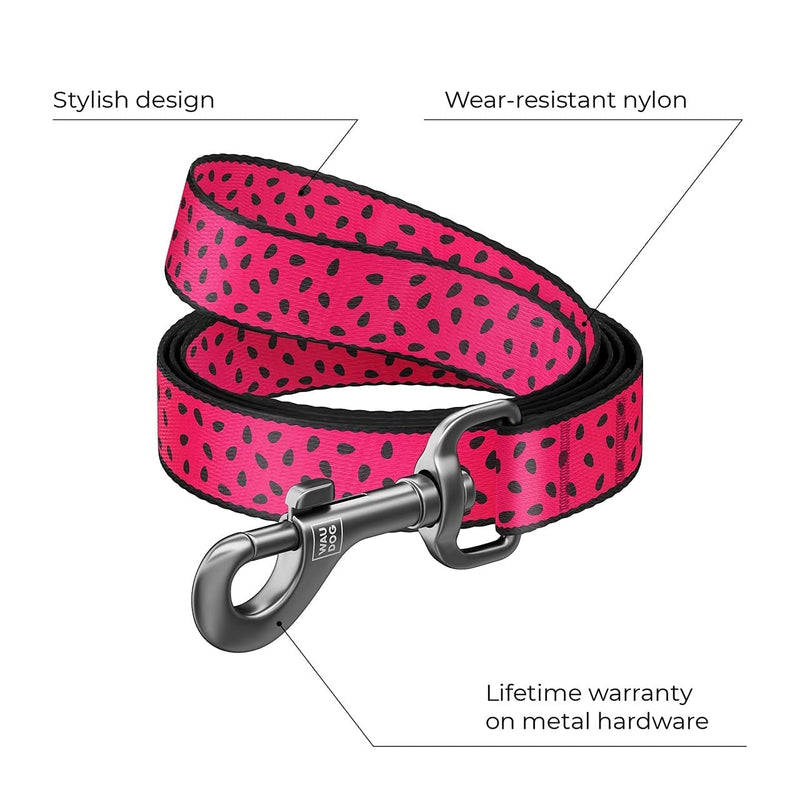 Nylon Dog Collar Watermelon 12" - 19" Neck/Nylon Dog Leash Watermelon - PawsPlanet Australia