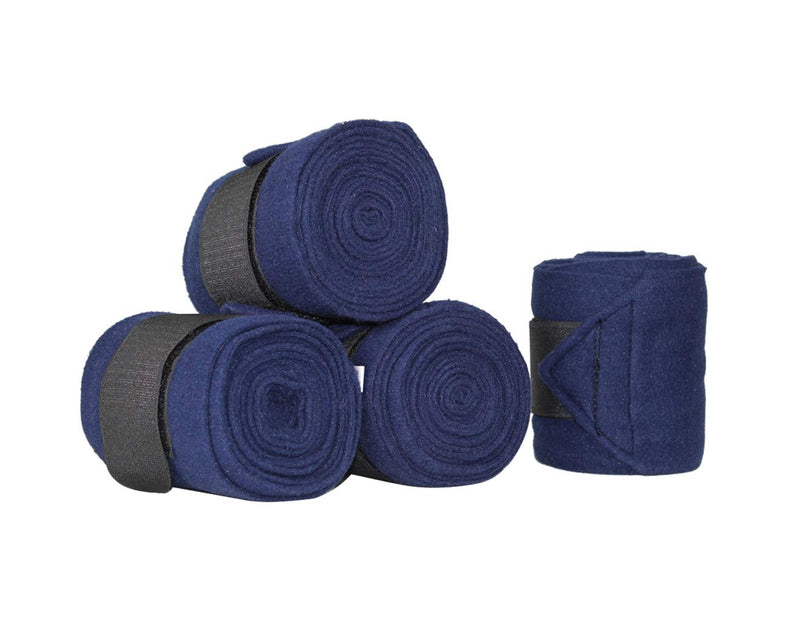 Derby Originals Set of 4 Super Soft Fleece Horse Polo Wraps with Velcro White