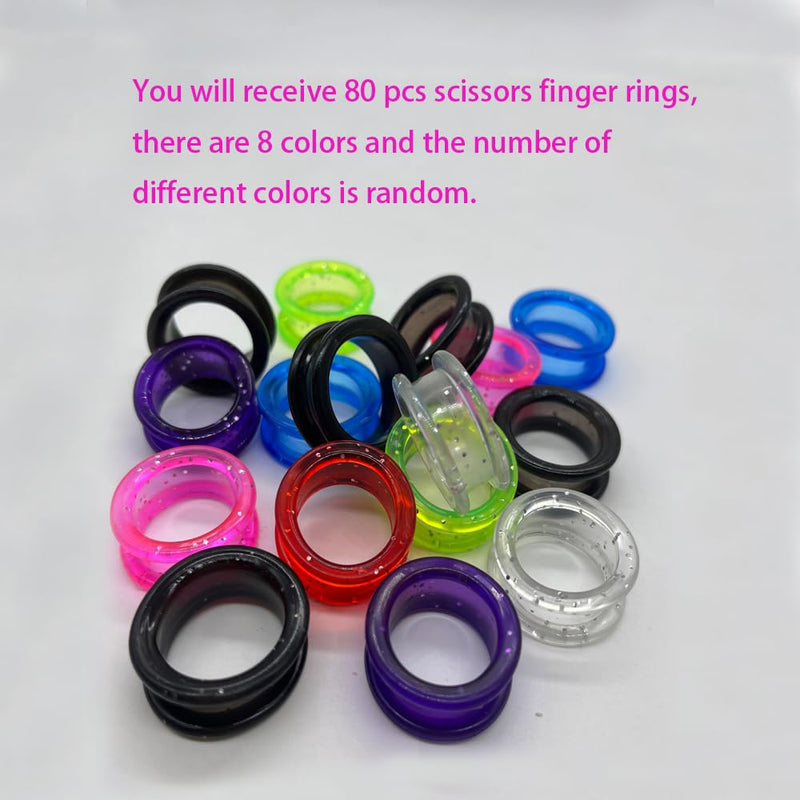 80 Pcs Round Scissors Finger Rings, Silicone Shear Thumb Grips Inserts Grooming Finger Protectors for Dog Hair Pet Shears Cutting - PawsPlanet Australia