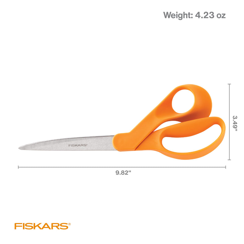 Fiskars 9-Inch Bent Dressmaker Shears, Orange, Stainless Steel Blades for Fabric Cutting, Ergonomic Handle for Comfort and Precision 9" Bent Dressmaker Shears - PawsPlanet Australia