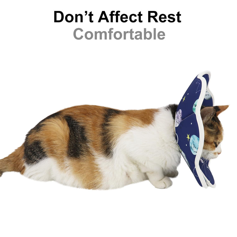 Soft Cat Recovery Cone, Durable Dog Collar After Surgery, Waterproof Pet Elizabethan Collar Protective Wound Healing for Cats and Puppies (Small/Constellation Pattern) Small / Constellation Pattern
