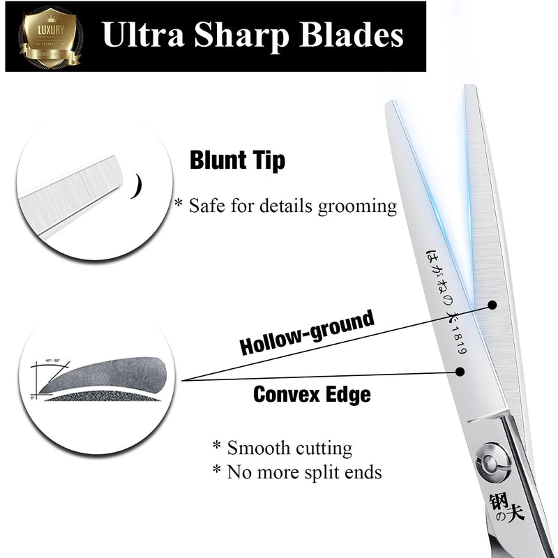 6 Inch Hair Cutting Scissors Straight Grooming Scissors for Small Dogs Cat & Hairstyle Sharp Haircut Scissors for Women Men Japanese Stainless Steel with Fine Adjustment Tension Screw Straight 6" - PawsPlanet Australia