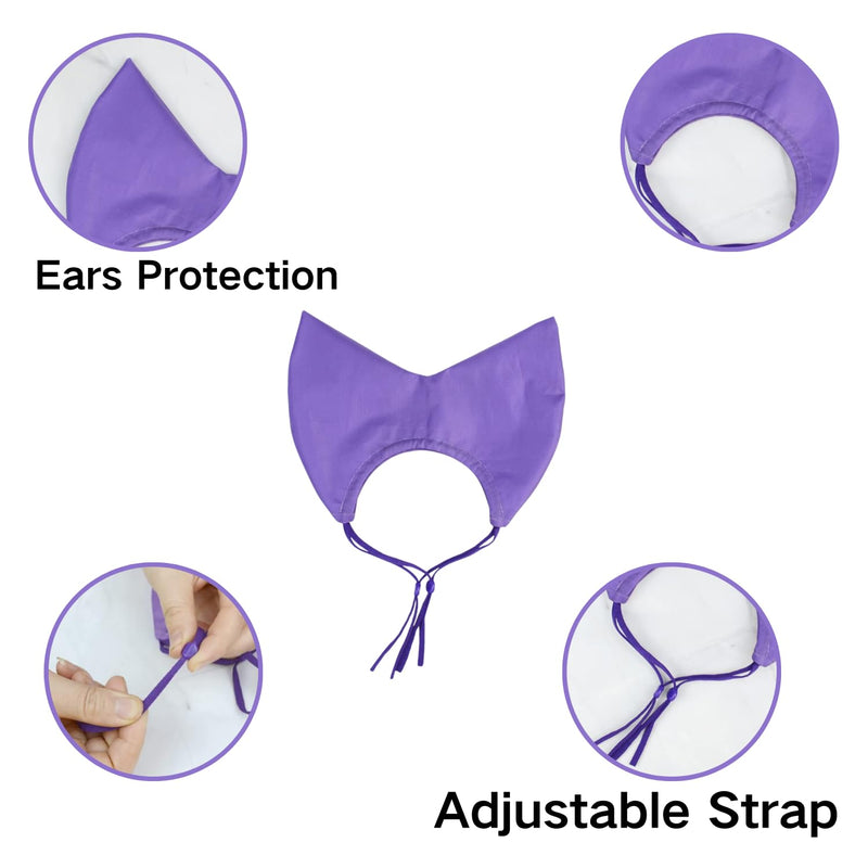 Adjustable Pet Shower Caps Bath Cap Dog Cat Shower Caps, Waterproof Adjustable Ear Protection Cats Ear Drops Guard for Kitten Puppy Small Pets Bath Protector (Purple) purple - PawsPlanet Australia