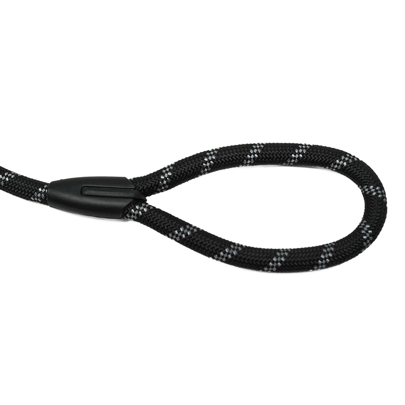 1.8m Rope Dog Lead, Slip-On Rope Leash No Collar or Harness Needed, Dog Training Leash, Suitable for Training or Walking, Adjustable Pet Lead (Black) Black - PawsPlanet Australia