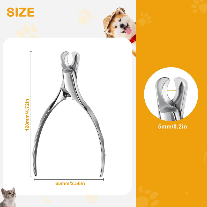 BEZOX Pet Nail Clippers, Whole Stainless Steel Cat Claw Trimmer with Anti Slip Handle, Autoclavable Small Dog Nail Clipper Cutters - Silver - PawsPlanet Australia