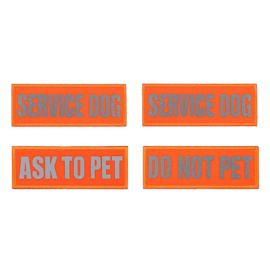 4Pcs Service Dog in Training Patches Highly Reflective Service Dog Harness Patches Do Not Pet Dog Patches Ask to Pet Patches for Dog Harness (Orange) - PawsPlanet Australia