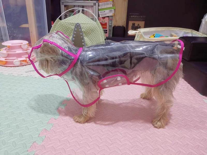 Pet Raincoat,Small Dog Waterproof Puppy Raincoat Coat Transparent Pet Dog Rainwear Clothes for Small Dogs Cats (L, Pink) L-Back 11.8'' For <10lb dogs - PawsPlanet Australia