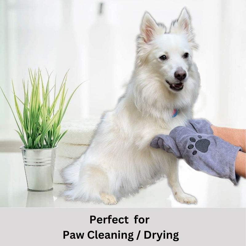 Penny & Niko Microfiber Pet Towel Mitts - Paw Cleaning and Drying Mitts/Gloves for Dogs and Cats (Gray, Standard - 4 Pack) Gray - PawsPlanet Australia