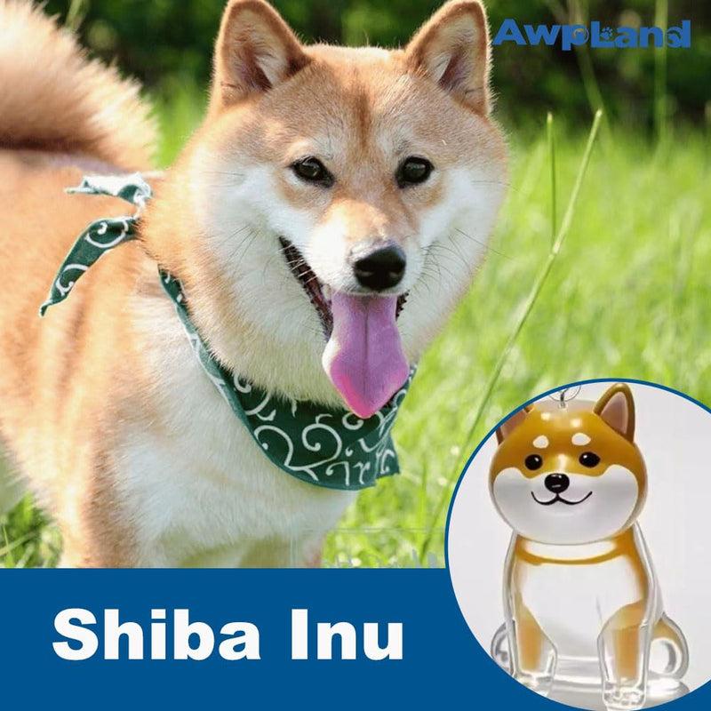 Memorial Bottle Keychain for Dog Hair, Transparent Pet Hair Keepsake Storage Bottle with Chain and Hair Pickup, Dog Memorial Urn for Owner (Shiba Inu) - PawsPlanet Australia