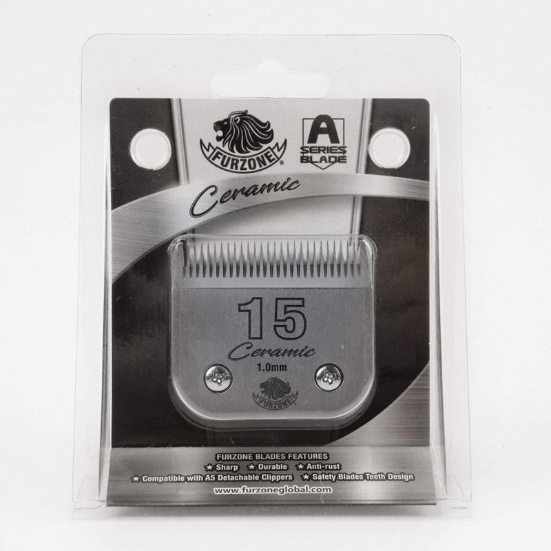 Furzone Detachable Ceramic Blade - Size 15 Blade 3/64", Made of High-Tech Ceramic Materials, Compatible with Most Andis, Oster, Wahl A5 Clippers - PawsPlanet Australia